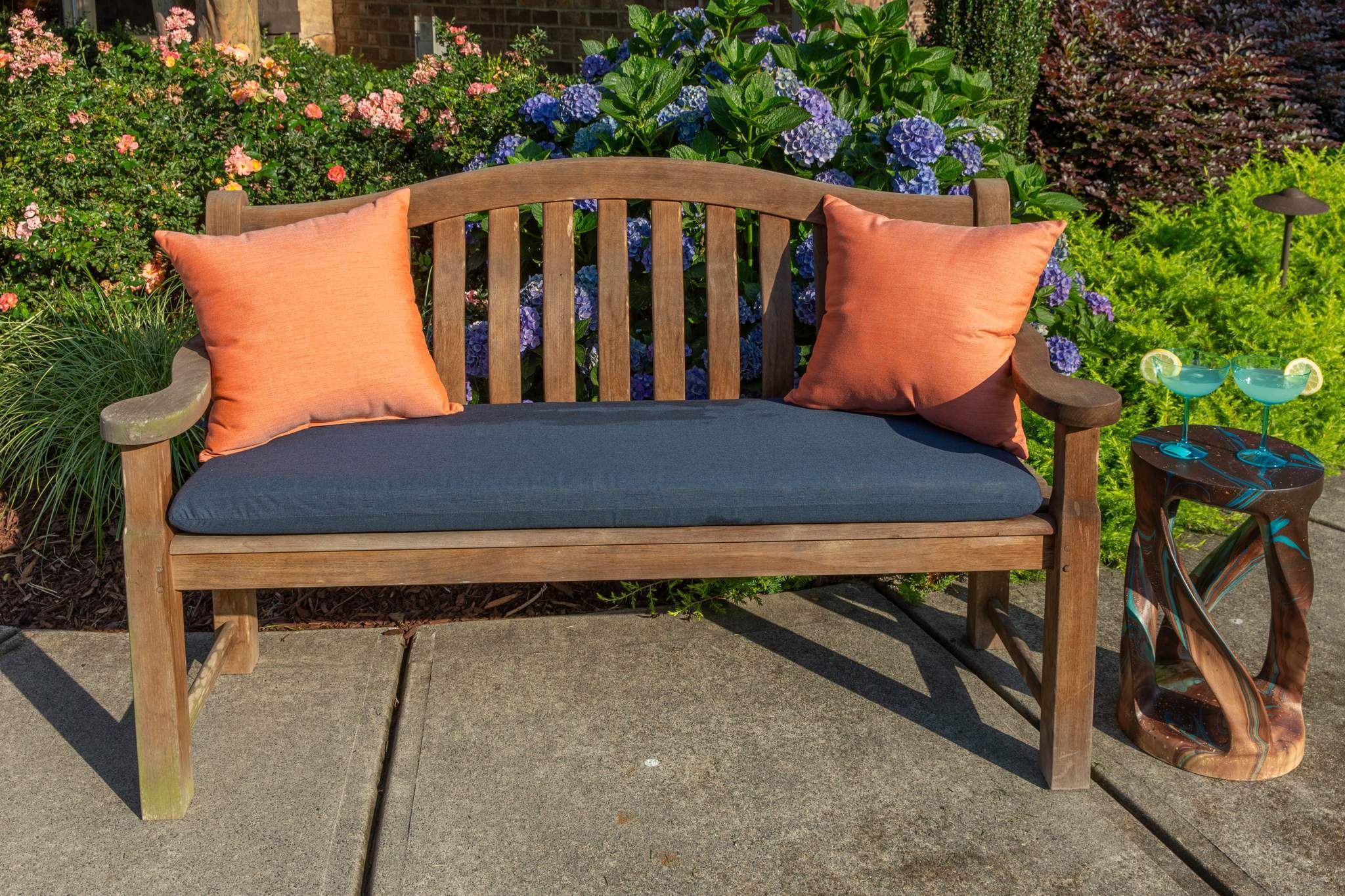 Sunbrella Spectrum Cilantro Small Outdoor Replacement Bench