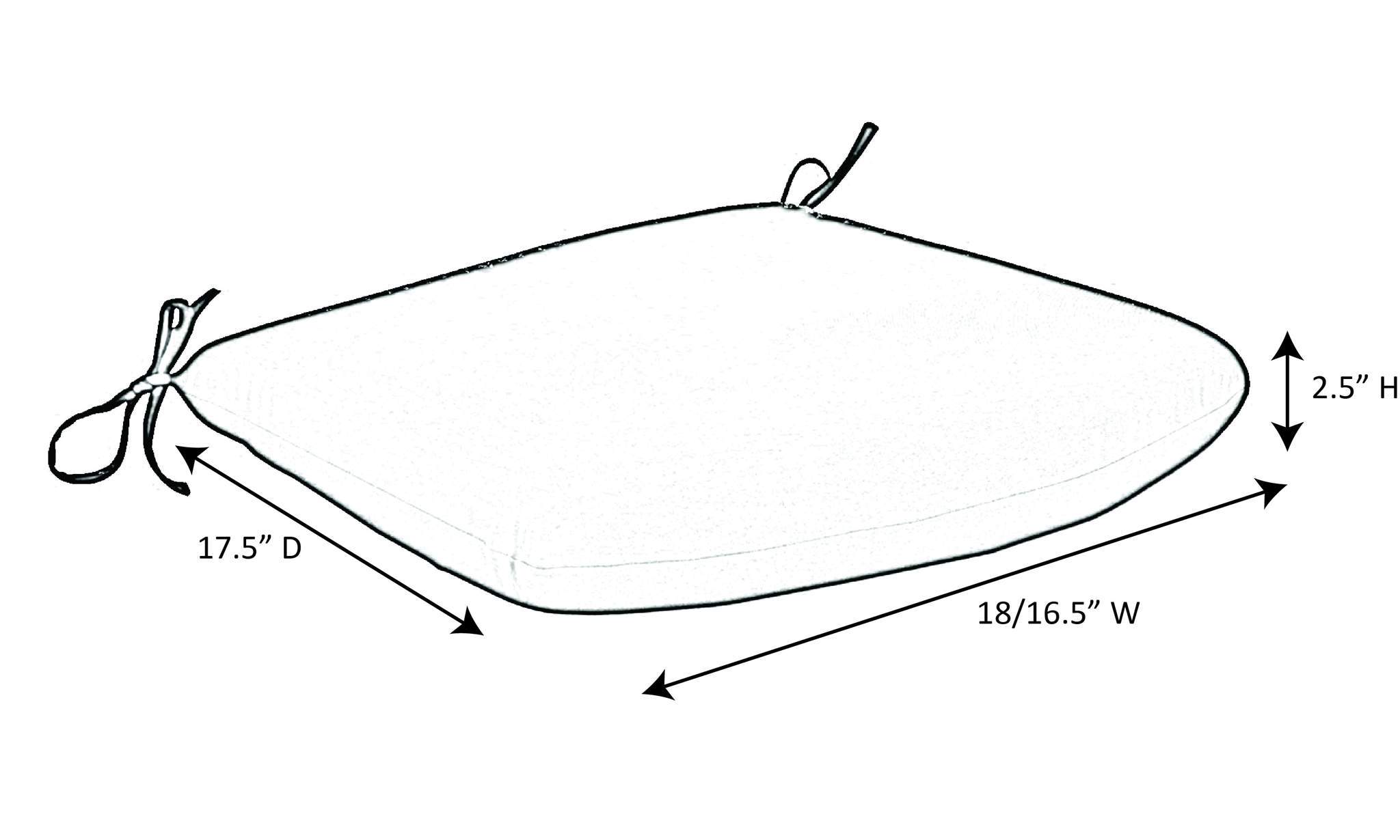 18/16.5 x 17.5 Tapered Seat Pad | Cushion Connection