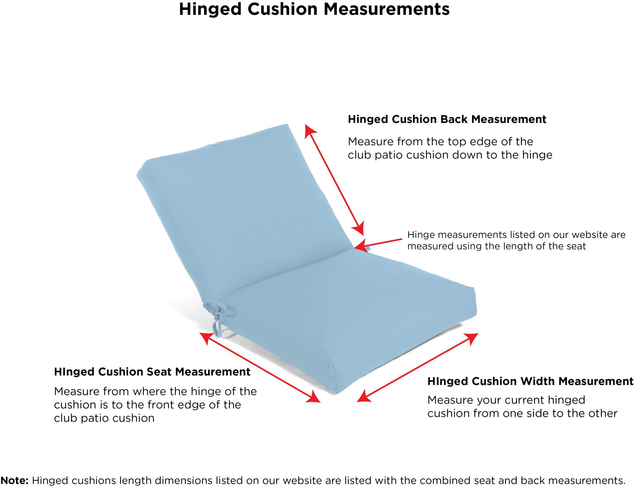 Dimensions of seat cushion