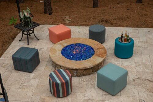 Pool stools for outdoor living.