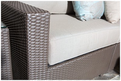 Thick and durable outdoor cushions.