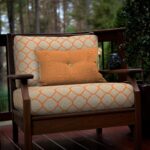 Outdoor cushions with UV protection and weather resistant fabric.