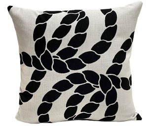 20″ Rope Square Throw Pillow Black Accessories