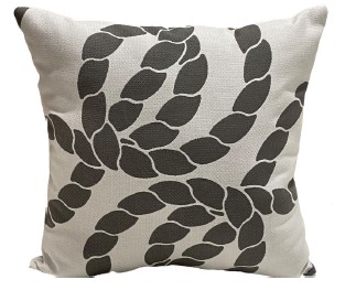 20″ Rope Square Throw Pillow Grey Clearance