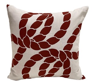20″ Rope Square Throw Pillow Terracotta Clearance