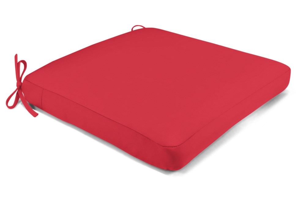 21 x 20 Boxed Edge Seat Cushion Canvas Logo Red Clearance